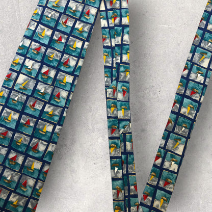 [5331] Beautiful item! Dunhill tie with yacht pattern 