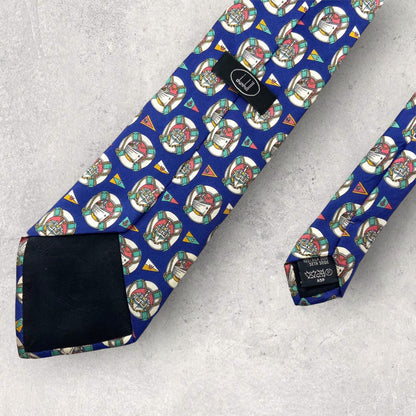 [3136] Good product! dunhill Dunhill necktie blue system whole pattern
