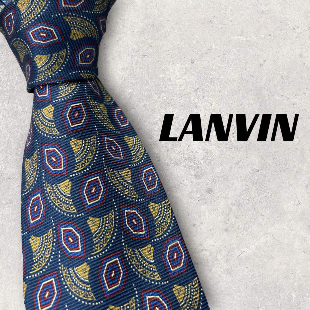 [4340] Beautiful item! LANVIN necktie, blue 