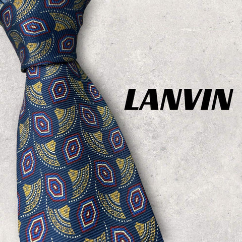 【4340】美品！LANVIN ランバン　ネクタイ　ブルー系