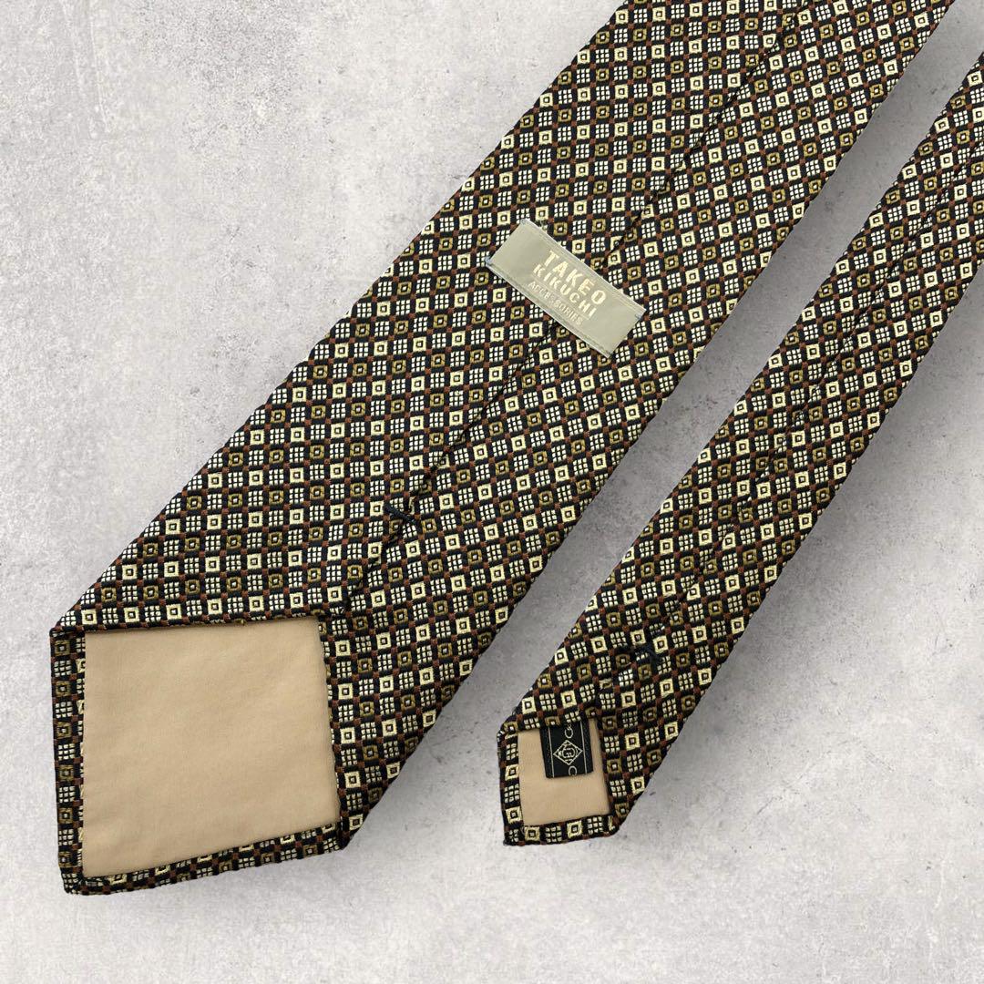 [4839] Beautiful item! TAKEO KIKUCHI necktie, silver x black x gold 