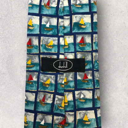 [5331] Beautiful item! Dunhill tie with yacht pattern 