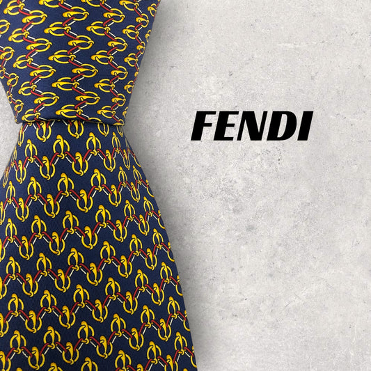 [5541] Beautiful item! FENDI tie, blue 