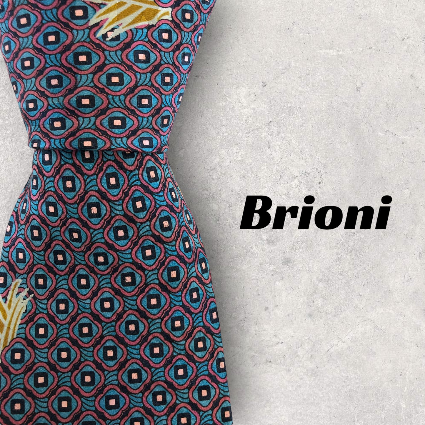 [5231] Good quality! Brioni necktie in purple and light blue 