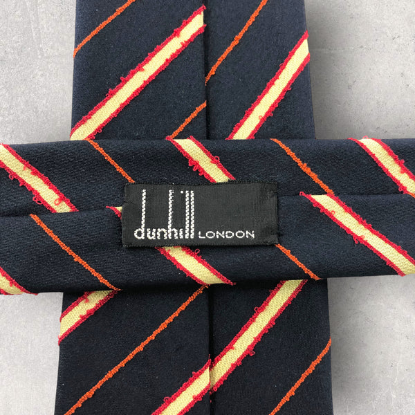 【5493】良品！dunhill　ネイビー系　ストライプ