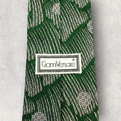 [5315] Good quality! Gianni Versace necktie in green 