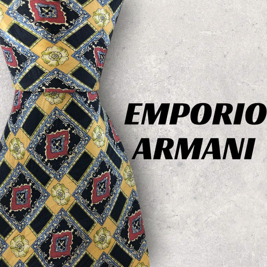 [5810] Good quality! Emporio Armani tie with floral pattern 