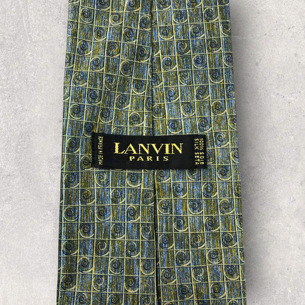 【5467】美品！LANVIN　ネクタイ　グリーン系