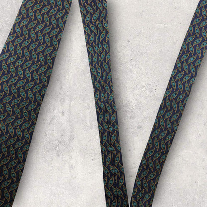 [4538] Beautiful item! Dunhill tie, navy 