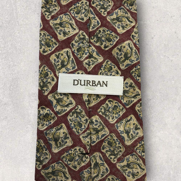 【4622】美品！DURBAN ダーバン　ネクタイ　レッド系