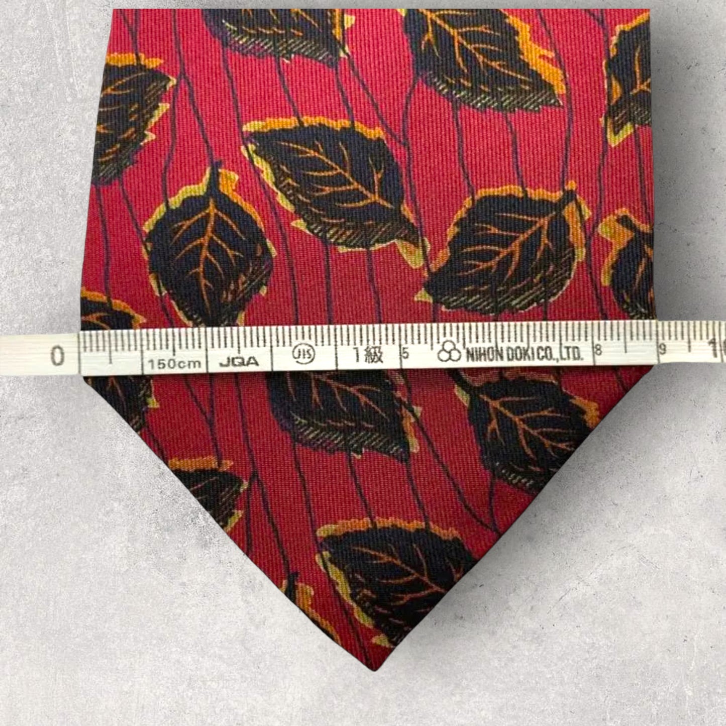 [3326] Good product! Saint Laurent Necktie Red Leaf Pattern