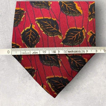 [3326] Good product! Saint Laurent Necktie Red Leaf Pattern
