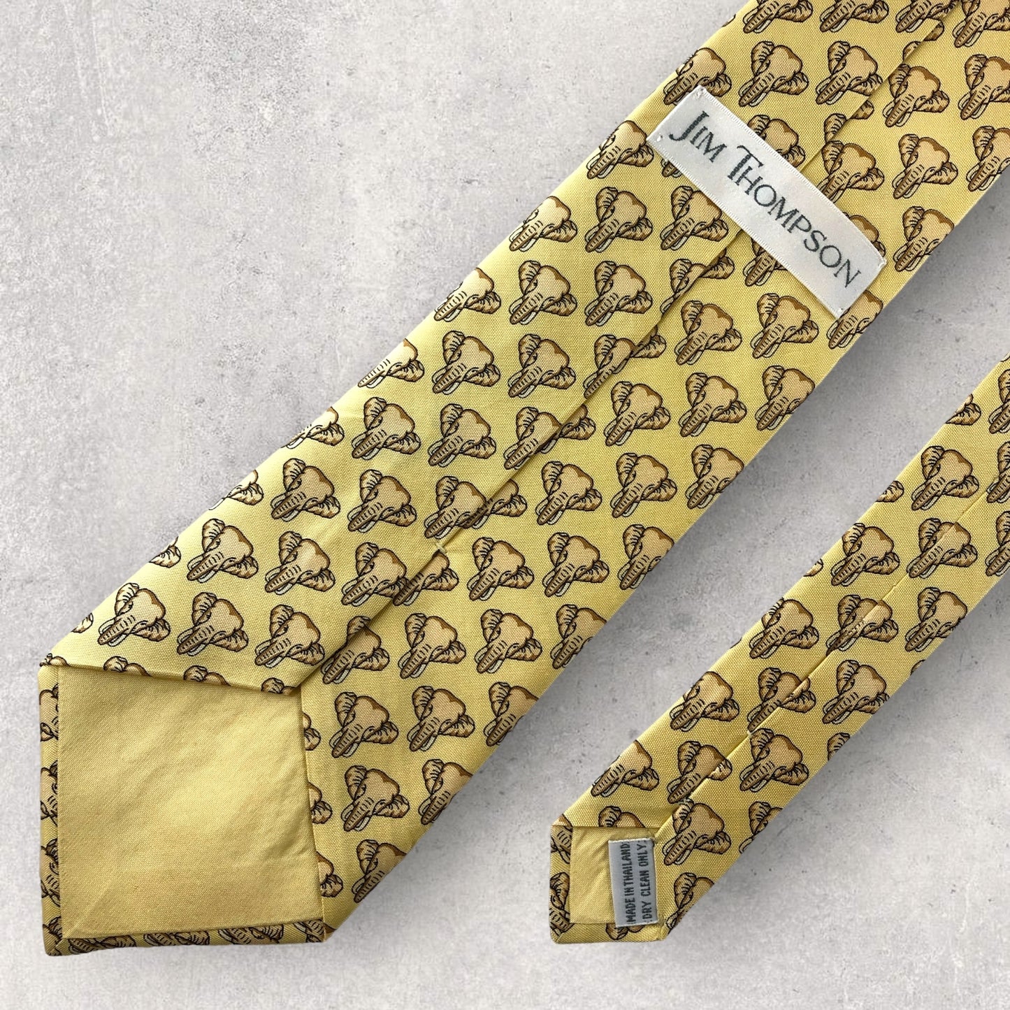 [5858] Beautiful item! Jim Thompson necktie, gold, elephant pattern 