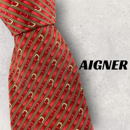 [5289] Beautiful item! AIGNER necktie in red 