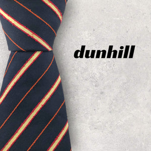 【5493】良品！dunhill　ネイビー系　ストライプ