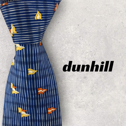 【3457】美品！dunhill  ダンヒル　ネクタイ　フラッグ柄.