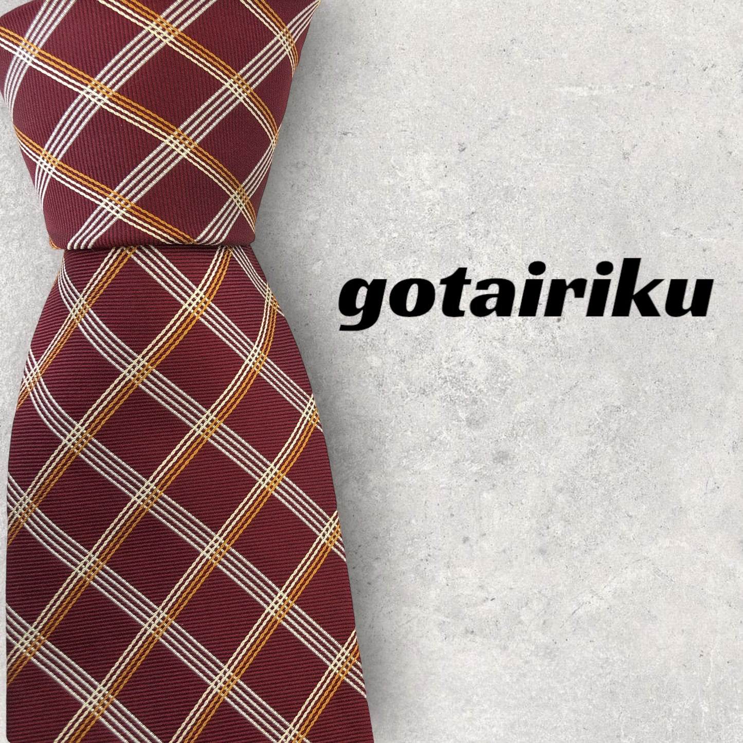 [4990] Beautiful item! Gotairiku necktie, red, check pattern 