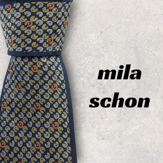 [4631] Beautiful item! Mila Schon tie, navy 