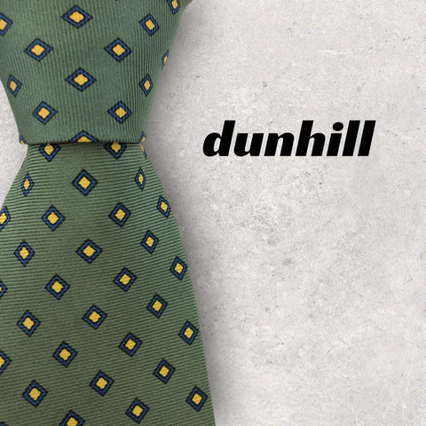 【5578】良品！dunhill　ダンヒル　ネクタイ　グリーン系