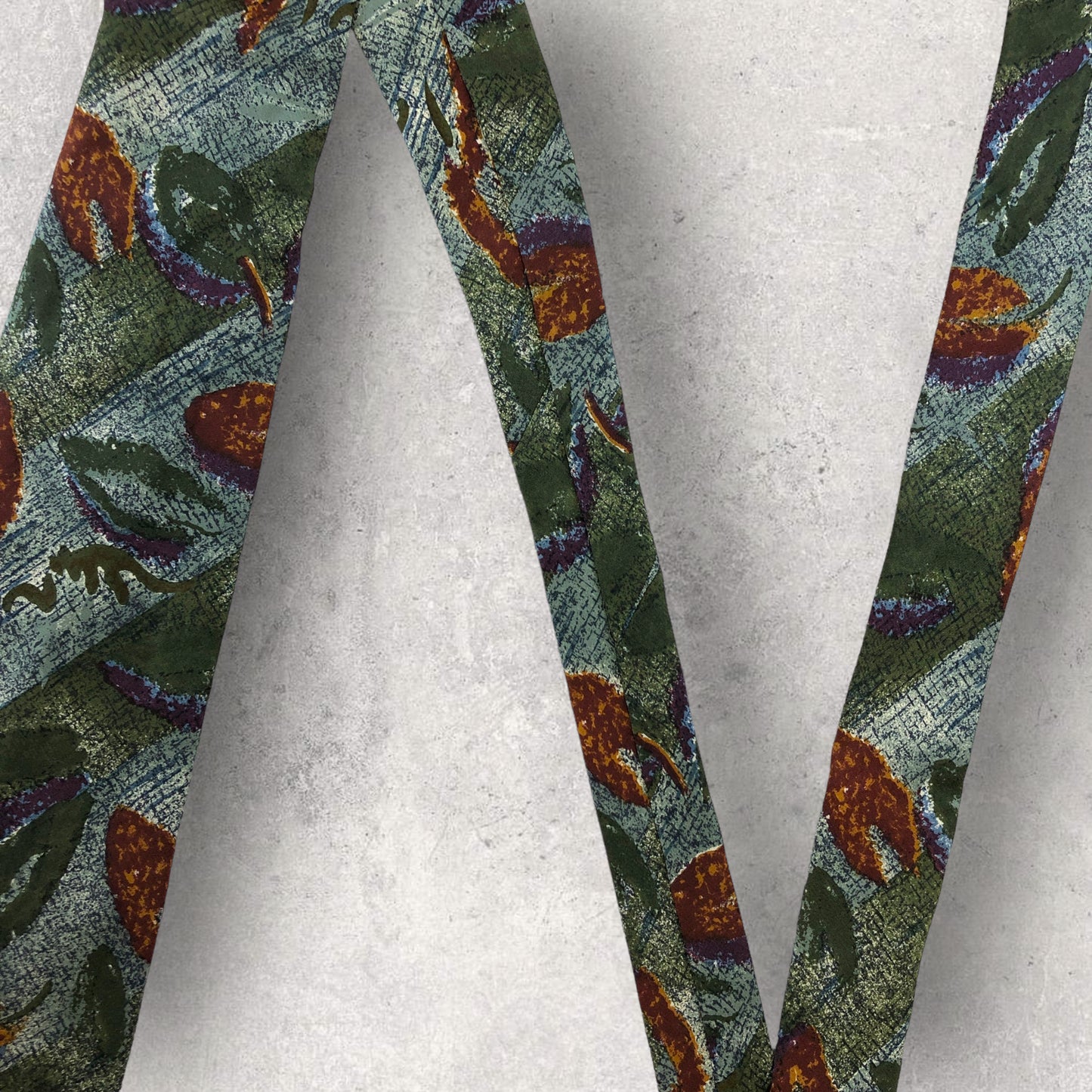 [5230] Beautiful item! Renoma necktie, botanical pattern, green 