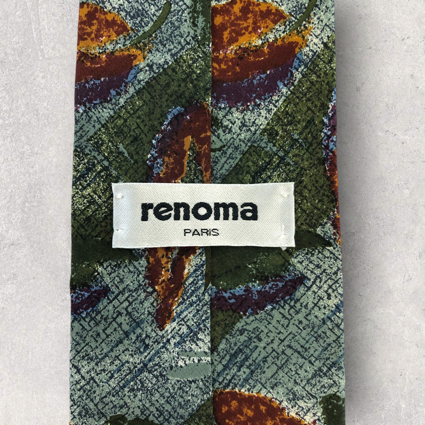 [5230] Beautiful item! Renoma necktie, botanical pattern, green 