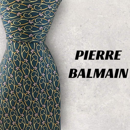[5777] Good quality! PIERRE BALMAIN necktie in grey and navy 