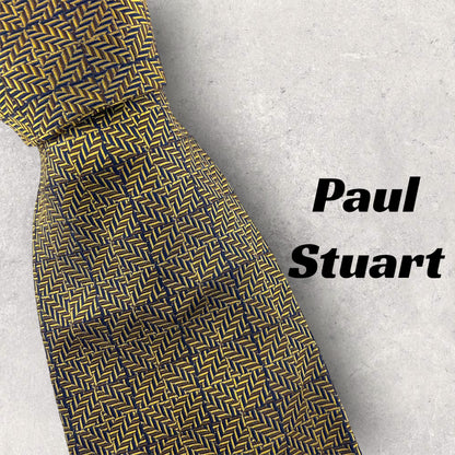 [5288] Good quality! Paul Stuart tie, gold color 