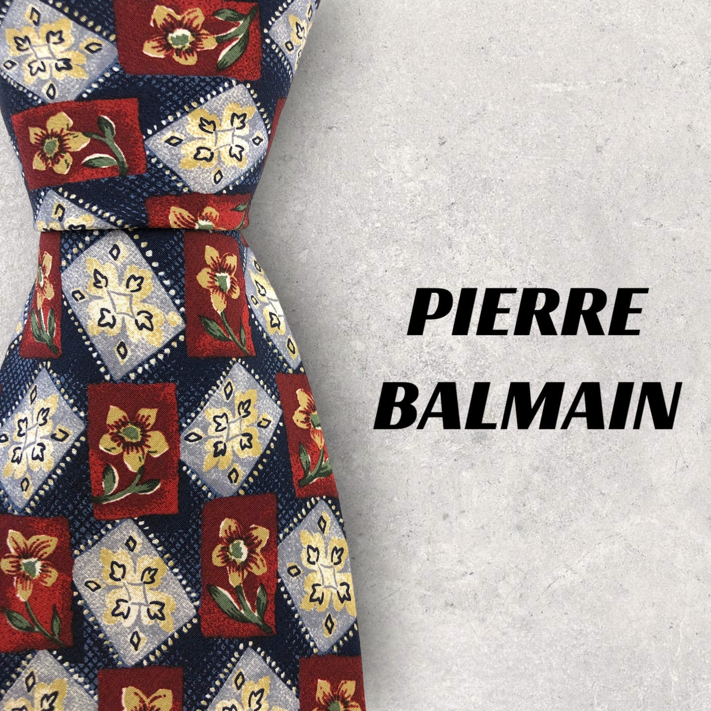 [5322] Beautiful item! PIERRE BALMAIN tie, floral pattern, blue x red 