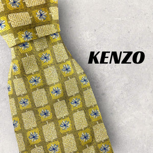 【5163】美品！KENZO　ケンゾー　ネクタイ　ゴールド系　花柄