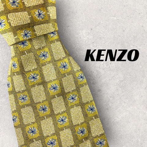【5163】美品！KENZO　ケンゾー　ネクタイ　ゴールド系　花柄