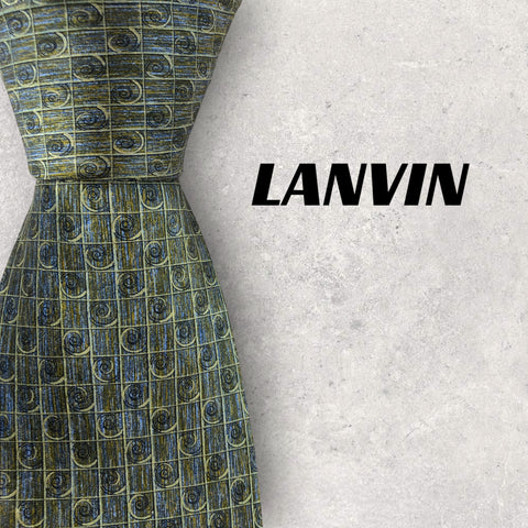 【5467】美品！LANVIN　ネクタイ　グリーン系