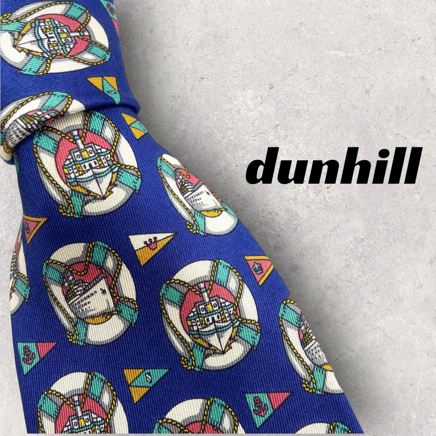 [3136] Good product! dunhill Dunhill necktie blue system whole pattern