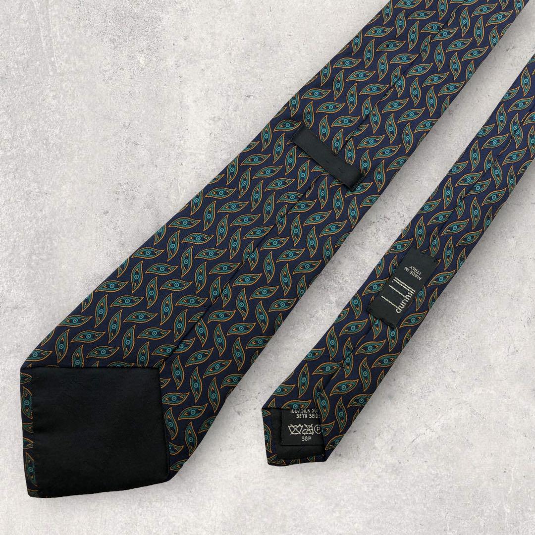 [4538] Beautiful item! Dunhill tie, navy 