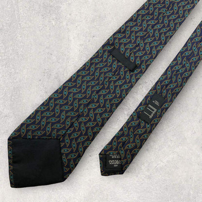 [4538] Beautiful item! Dunhill tie, navy 