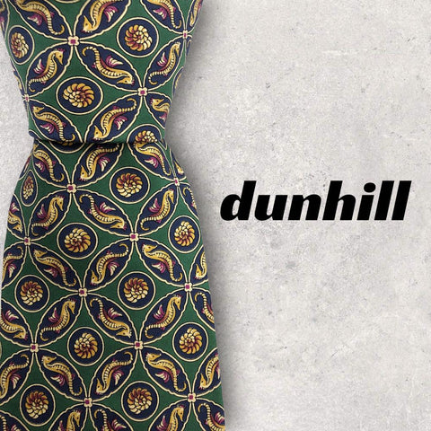 【4441】良品！dunhill ダンヒル　ネクタイ　タツノオトシゴ　グリーン