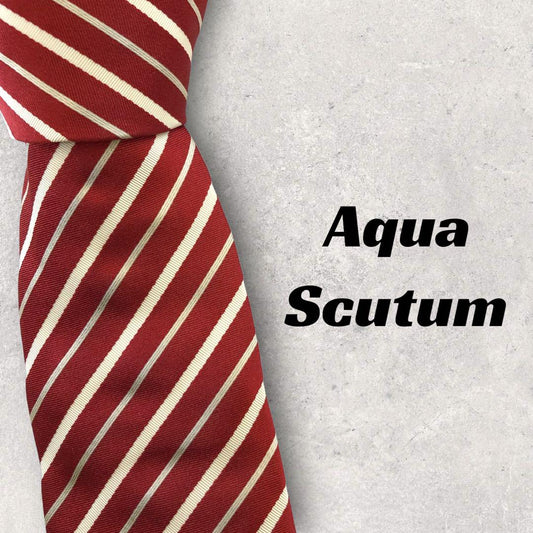 [4456] Good quality! Aquascutum tie, red stripes 