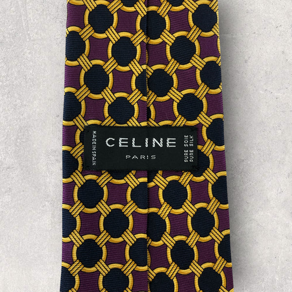 【5823】美品！CELINE　ネクタイ　パープル系