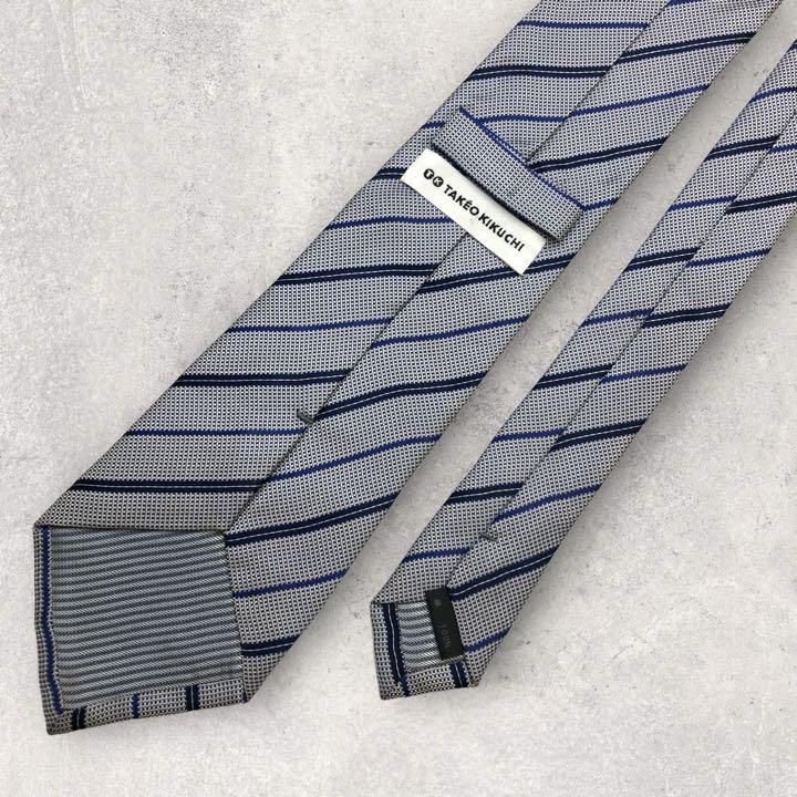 [4179] Beautiful product! Takeokikuchi Necktie Blue Stripe