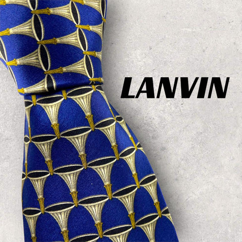 【4326】良品！LANVIN ランバン　ネクタイ　ブルー系