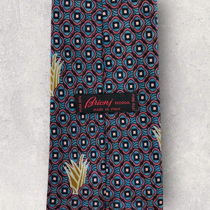[5231] Good quality! Brioni necktie in purple and light blue 