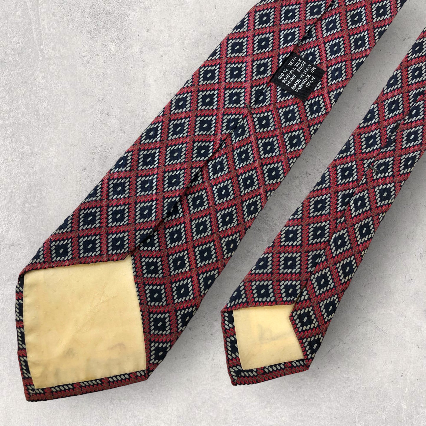 [5596] Good condition! Yves Saint Laurent necktie in red and navy 