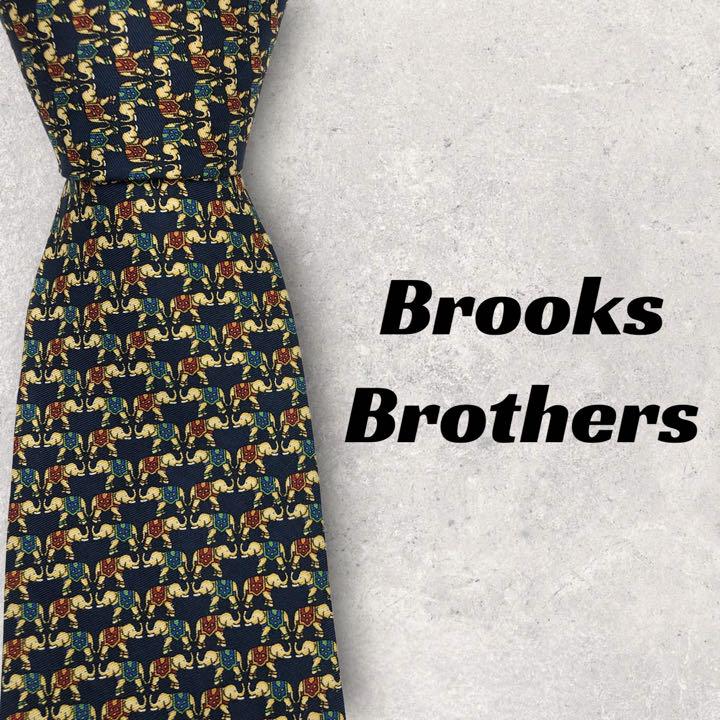 [4263] Good product! Brooks Brothers (basic) Necktie Elephant Pattern