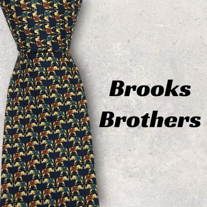 [4263] Good product! Brooks Brothers (basic) Necktie Elephant Pattern