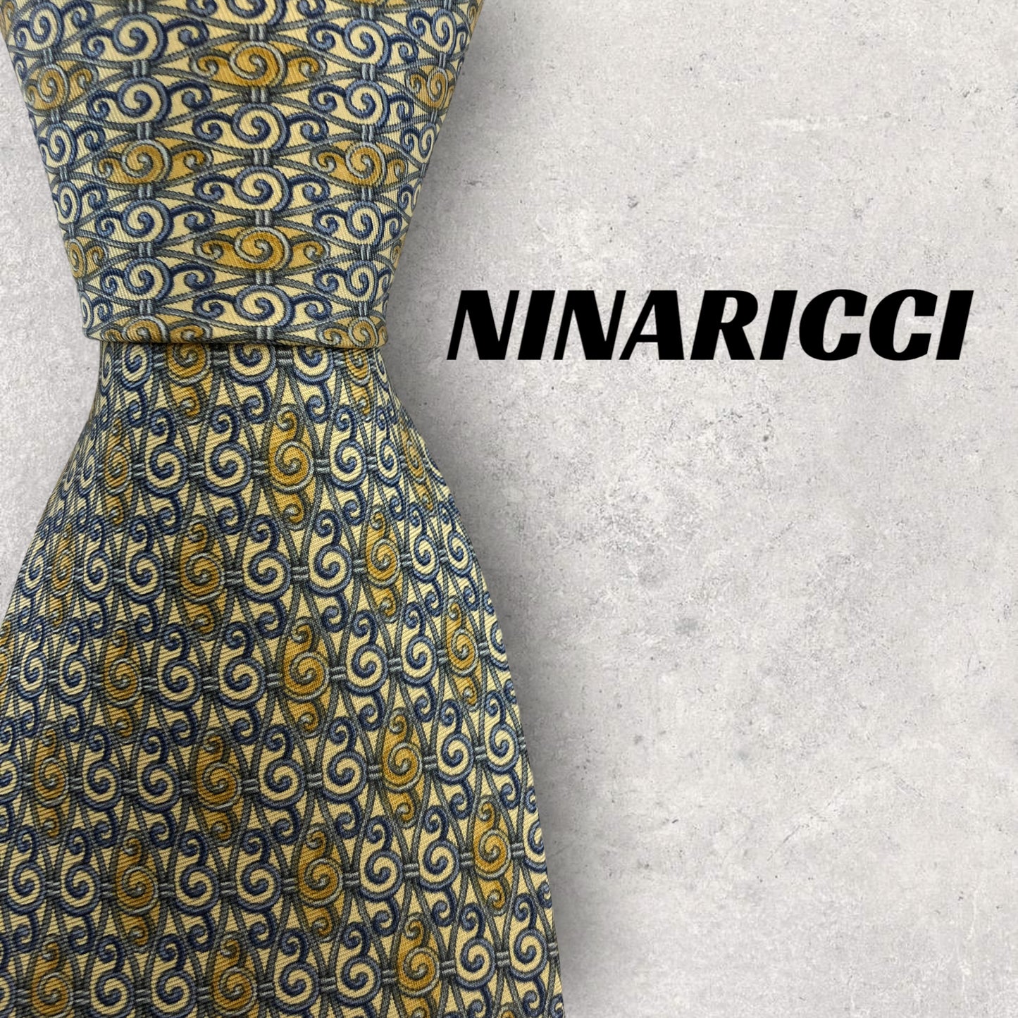 [5379] Good quality! NINARICCI necktie in cream color 