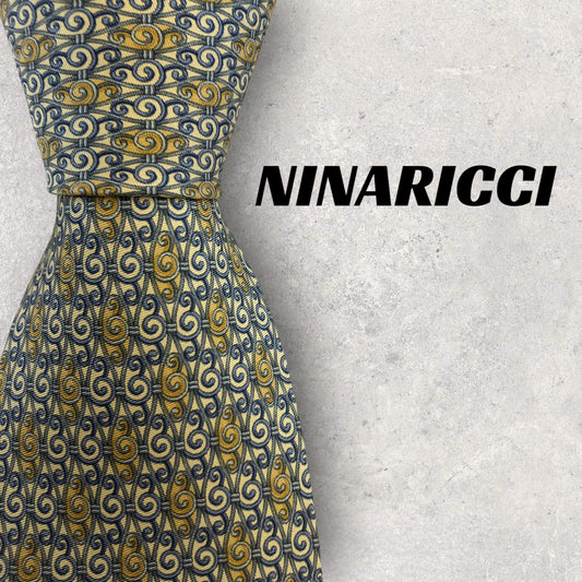 [5379] Good quality! NINARICCI necktie in cream color 