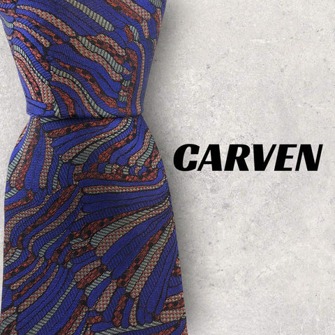 【4827)美品！CARVEN カルベン　ネクタイ　パープル系