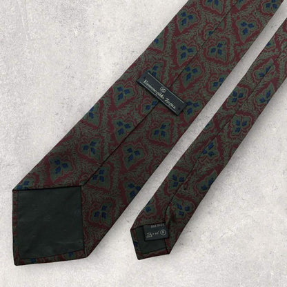 [3885] Good product! Ermenegildo Zegna necktie red system all over pattern