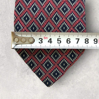 [5596] Good condition! Yves Saint Laurent necktie in red and navy 