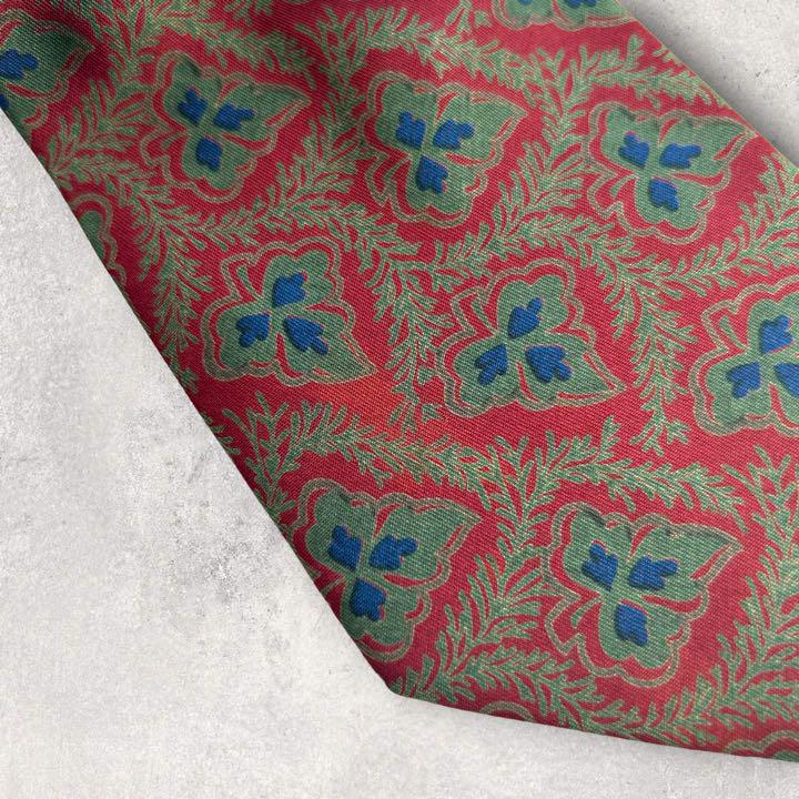 [3885] Good product! Ermenegildo Zegna necktie red system all over pattern