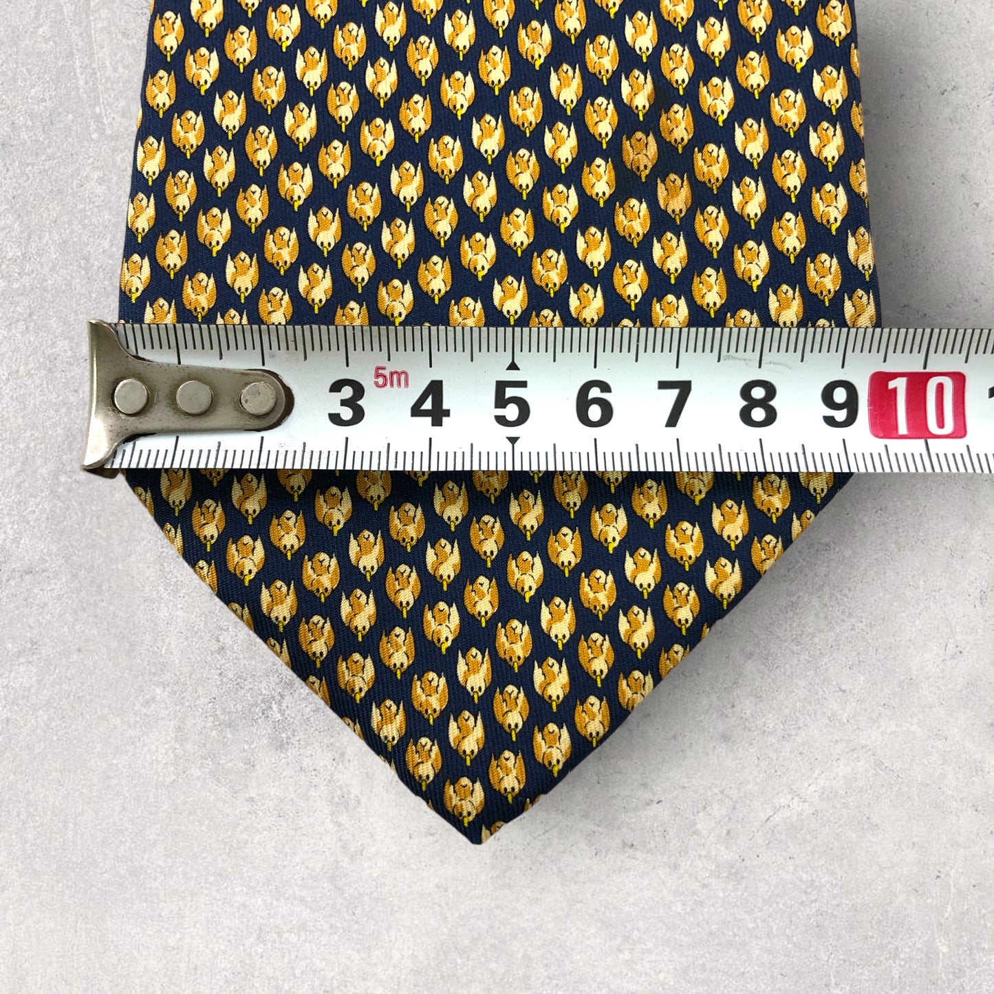 [5535] Beautiful item! Ferragamo tie, bird pattern, navy 
